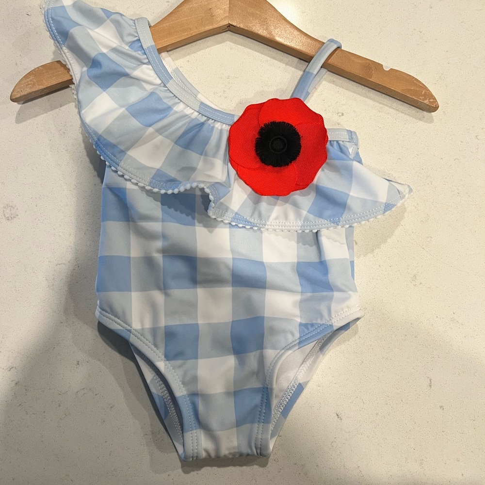 Janie & Jack BabyGirl swimsuit with statement flower